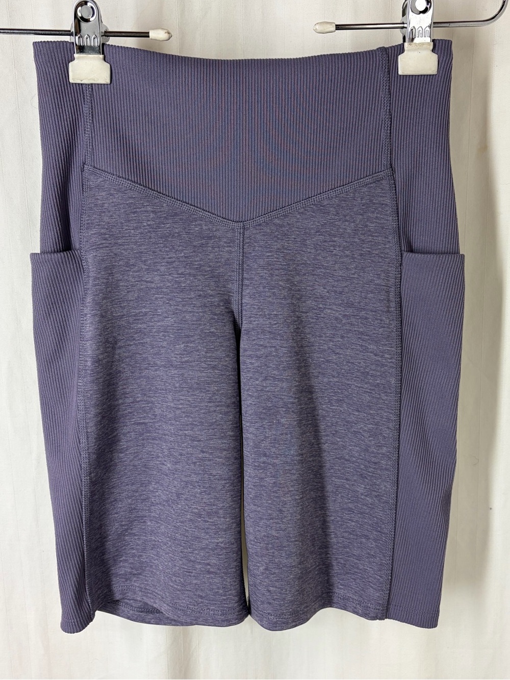 The North Face M Tight Biker Shorts Dune Sky 9 Inch Purple Pockets High Rise